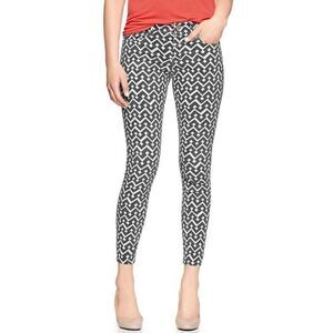 NWT GAP 1969 Mid-rise Legging Skimmer Jeans (Geometric Black/White) - 25P
